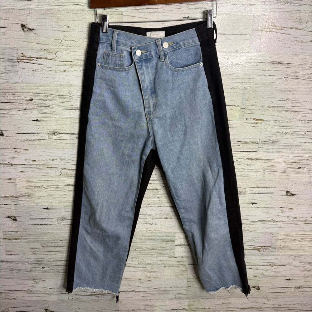 Oak + Fort Two-Tone Black and Blue Women's Jeans size small